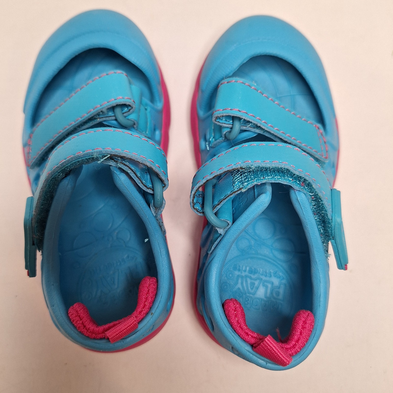 Stride Rite Sandals Girls Size 7 Blue Made 2 Play Phibian Strappy Closed Toe