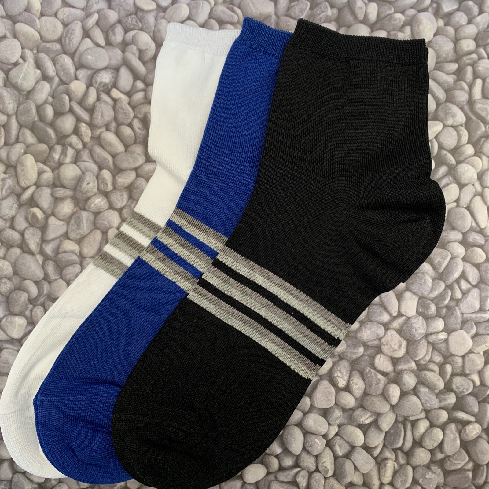 Men’s Ankle Socks 100% Cotton, 3 Pairs, Size 8.5 – 10.5