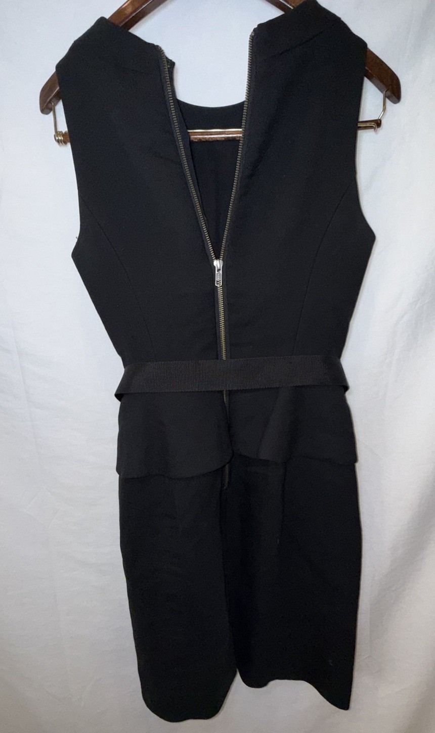 Lilli Ann Black Classic Sleeveless Sheath Dress w/Belt Size 6 Formal Profession