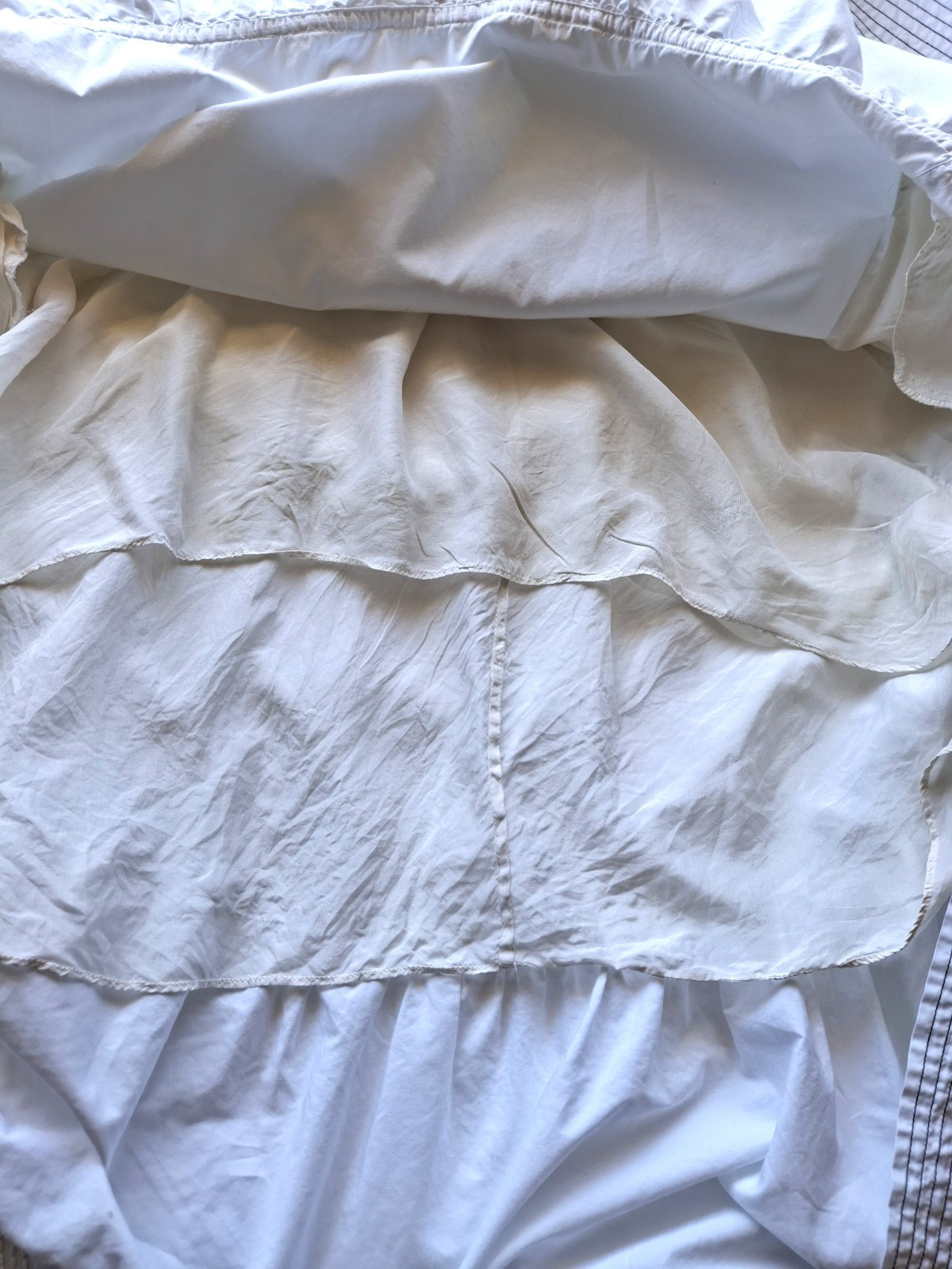 3.1Phillip Lim White Cotton Drop Waist Ruffle Midi Dress Sleeveless High Neck XS
