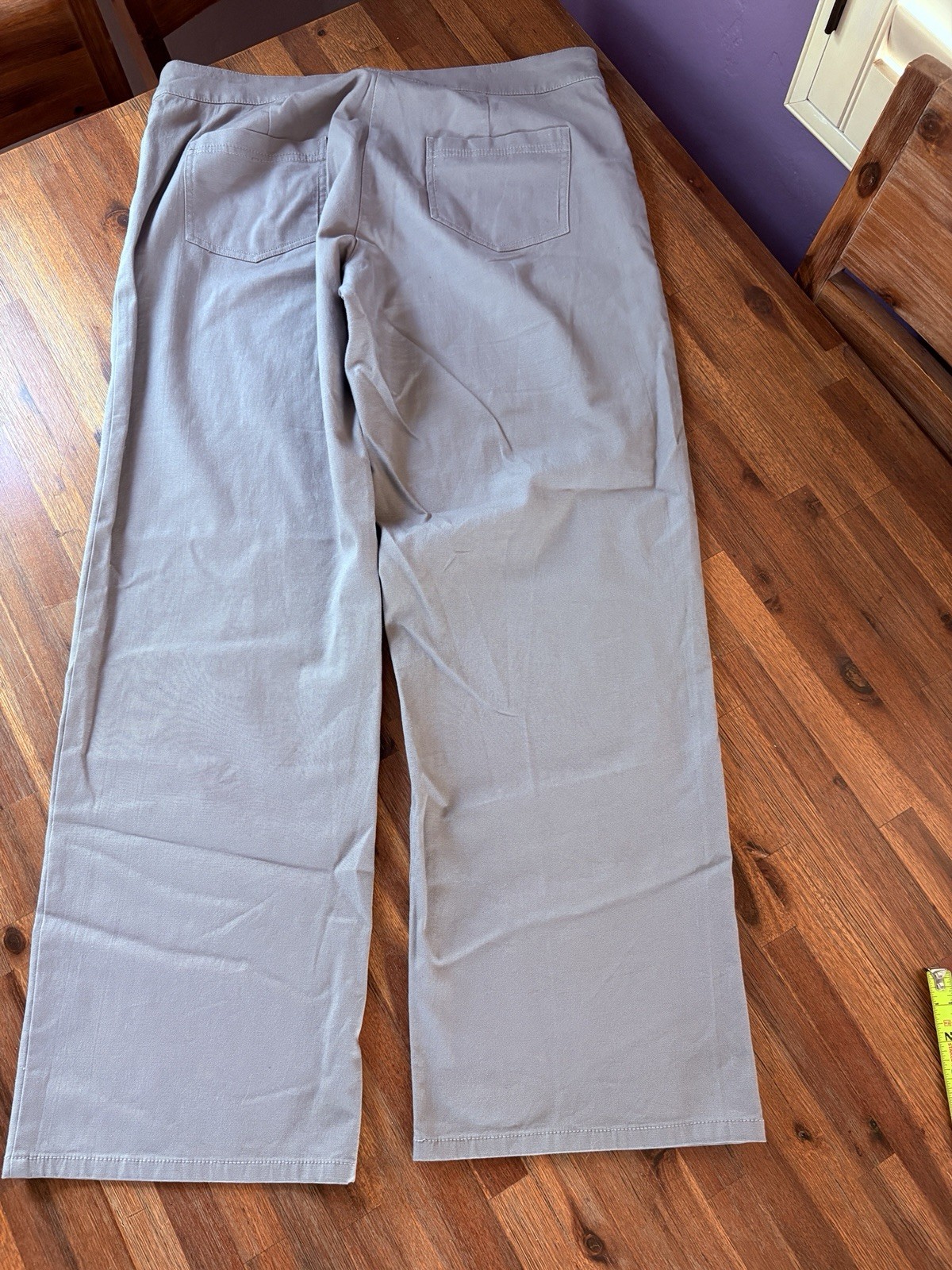 Eileen Fisher Pants Taupe Size Large Wide Leg 37” X 31” 97% Cotton / 3% Spandex