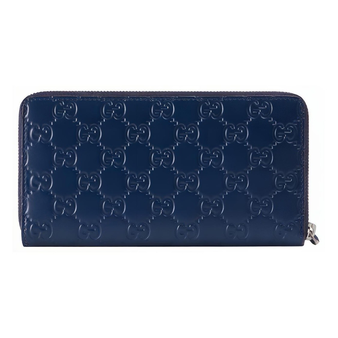 Gucci Monogram Embossed Long Zip Leather Wallet 7.48×0.98×4.13 in