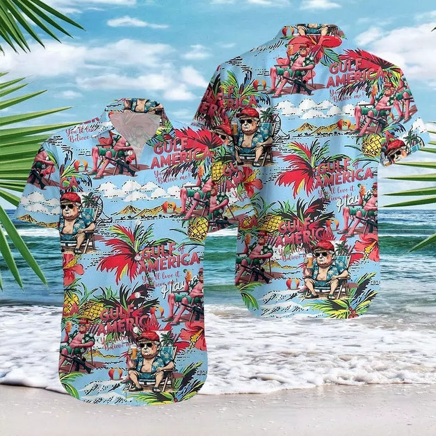Gulf of America Funny Trump Hawaiian Shirt – Unisex Summer Vacation Shirt
