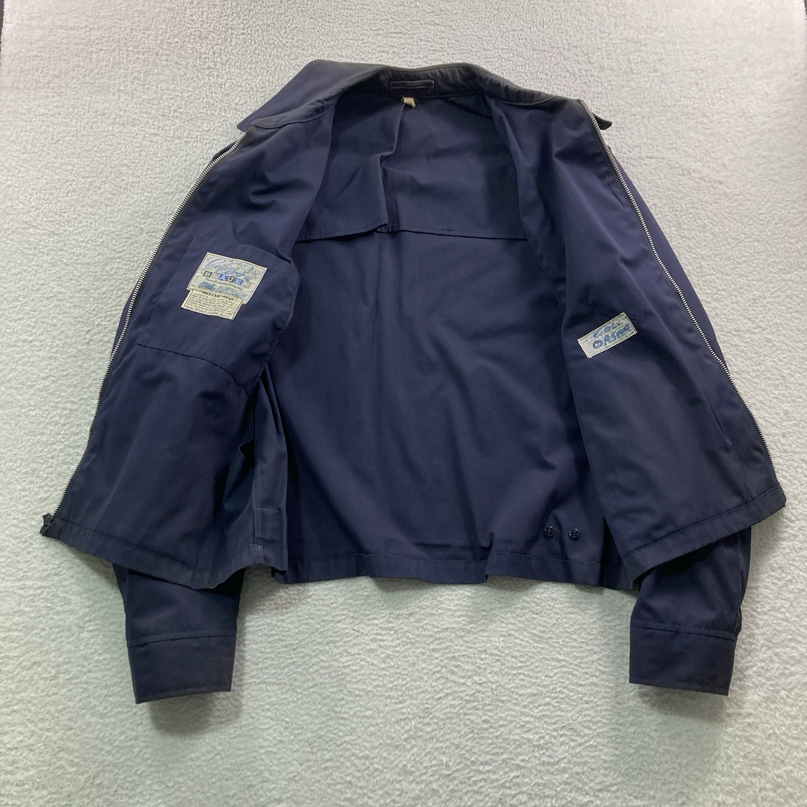 Vintage Blauer Military Jacket Men 42R Blue Ceiling Zero Full Zip Deck Air Force