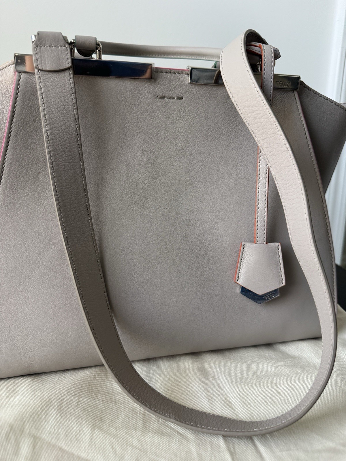 Fendi Vitello Dolce Petite 3Jours Tote Bag – Grigio Grey