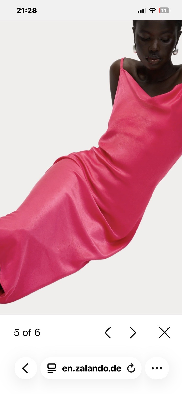 Satin Cowl Neck Midaxi Slip Dress Colour: RASPBERRY
