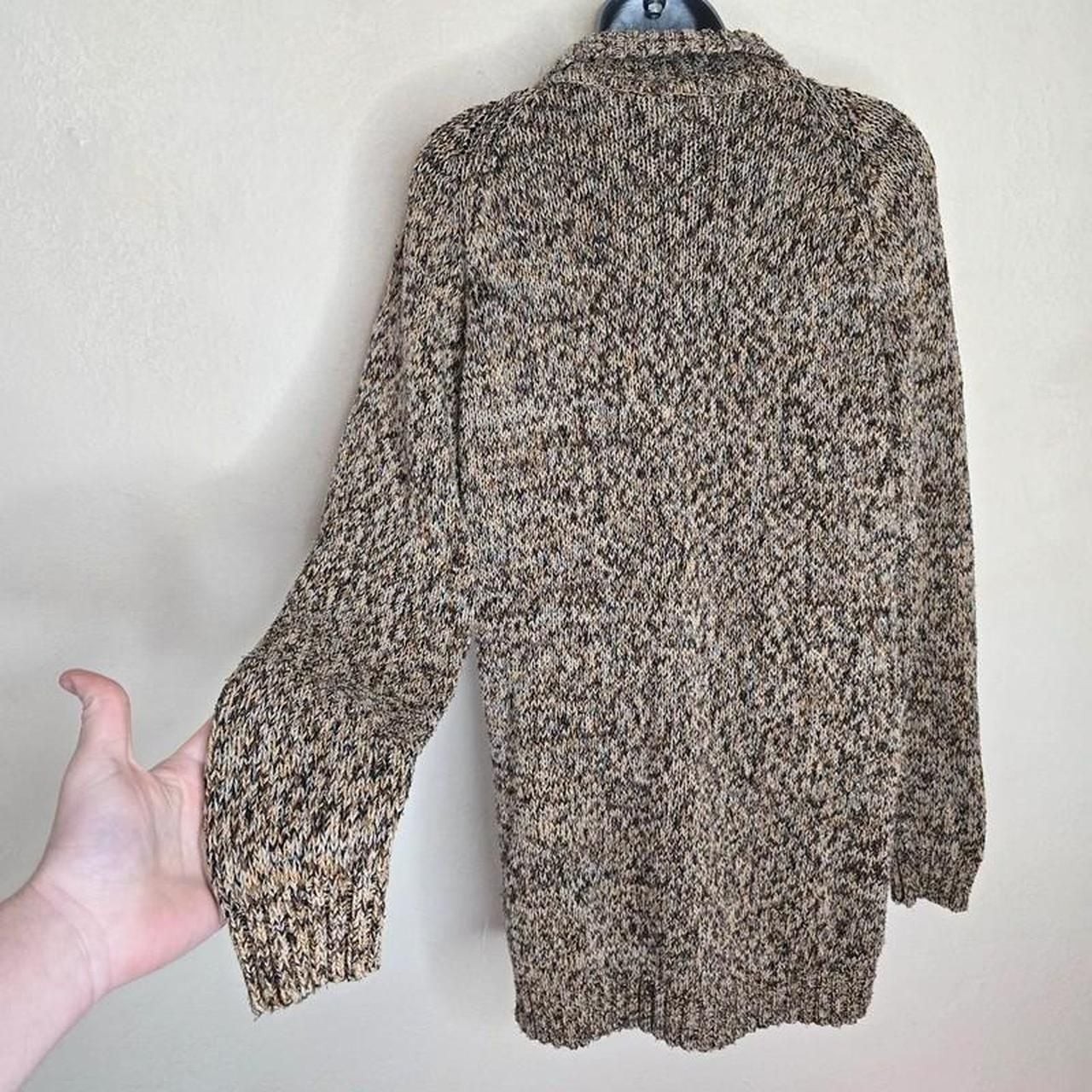 Crossroads Silk Cotton Collared Marled Knit Sweater