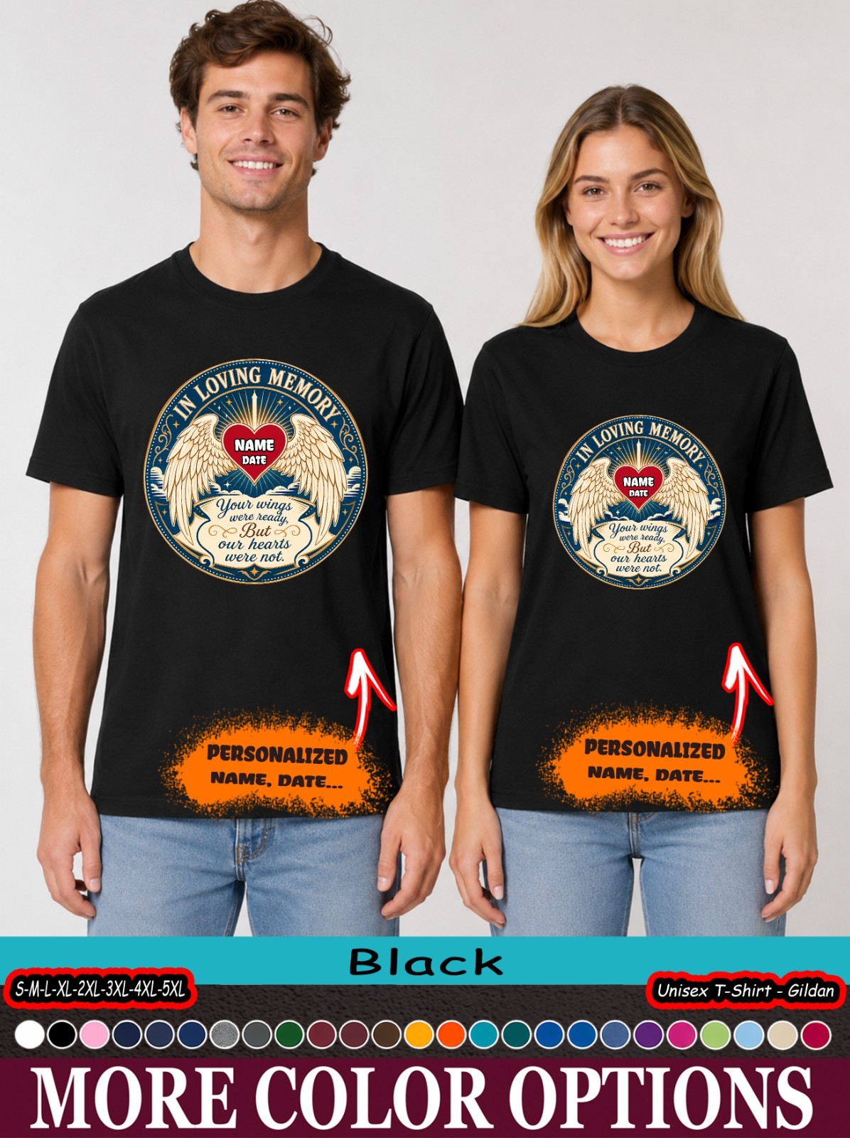 Custom Your Wings Were Ready Shirt, In Loving Memory Name Date Tee