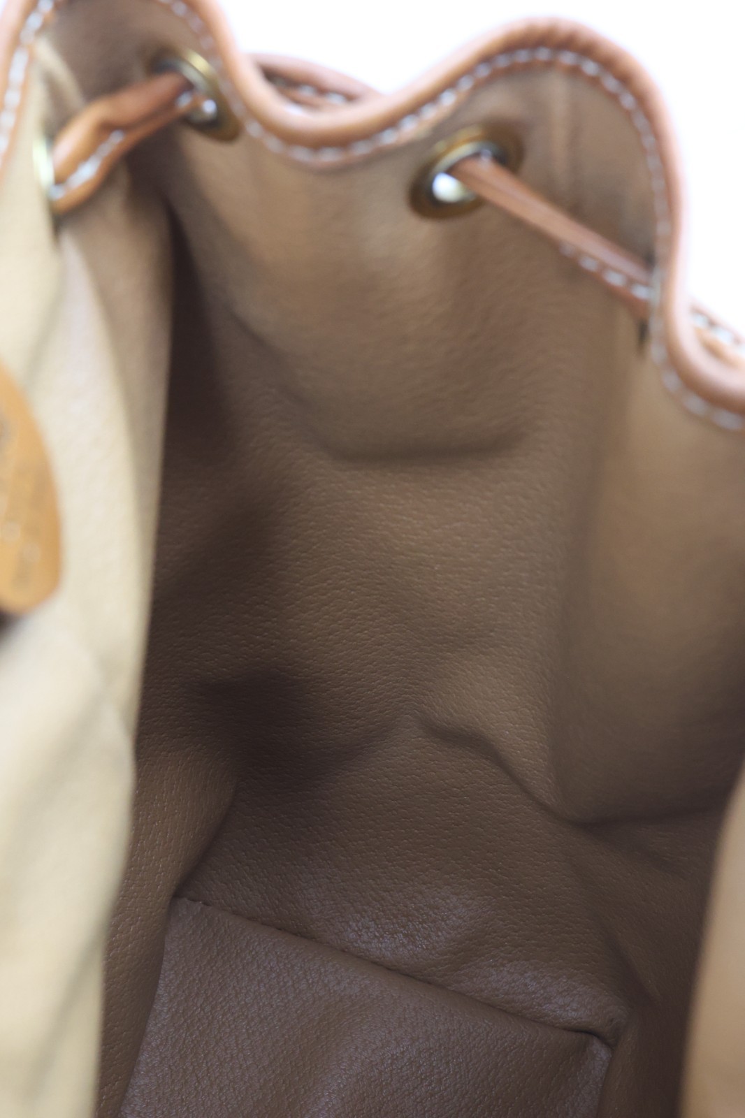 Authentic CELINE Macadam Canvas Backpack Brown PVC Leather Vintage Bag France