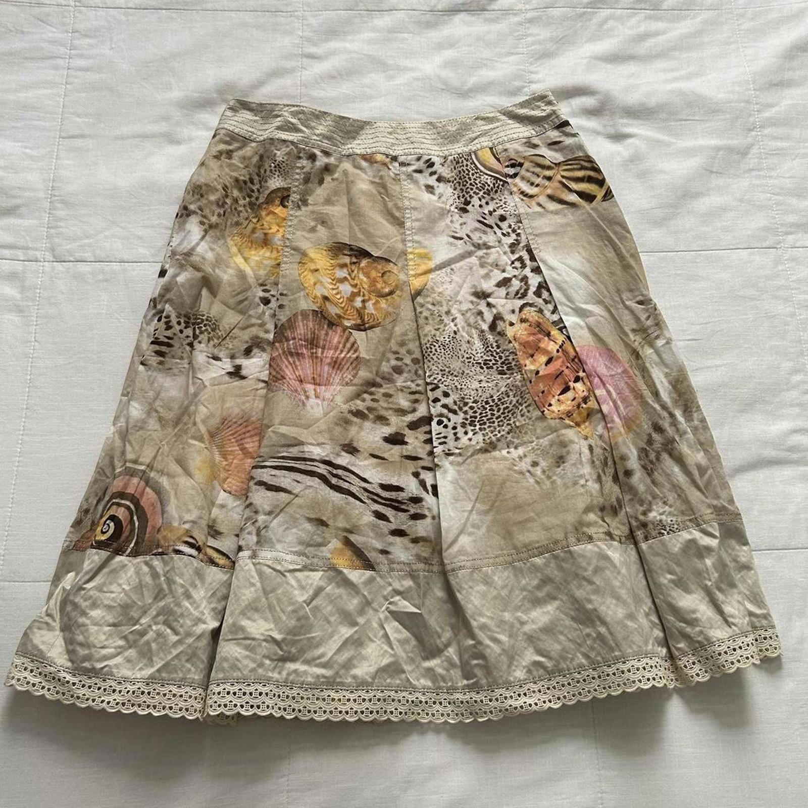 Apanage Multicoloured Seashell Animal Print Skirt Size M