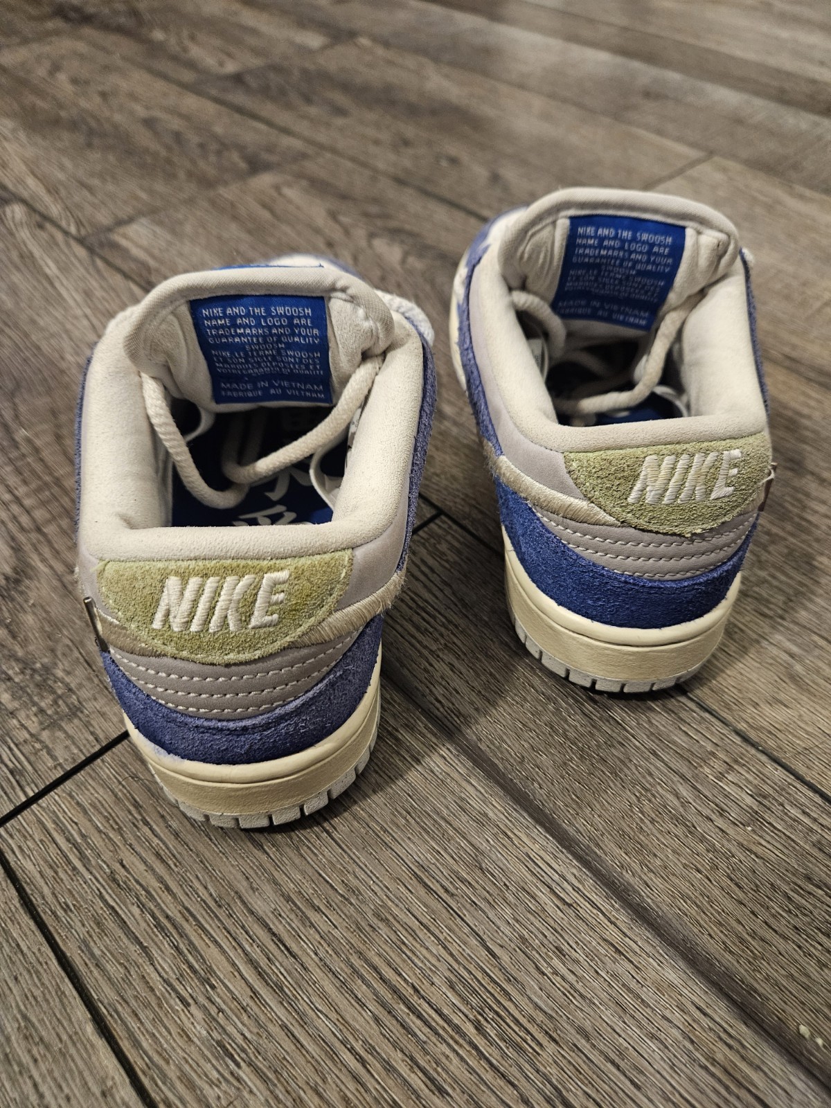 Nike SB Dunk Low Fly Streetwear “Gardenia” White Blue Suede women’s 4