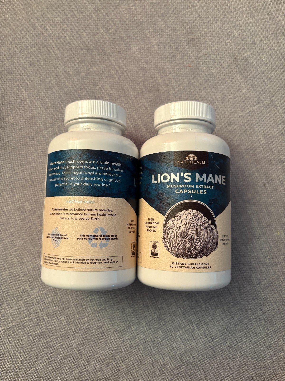 2 x NATUREALM Lion’s Mane Mushroom Extract Capsules Dietary supplement 90 ct