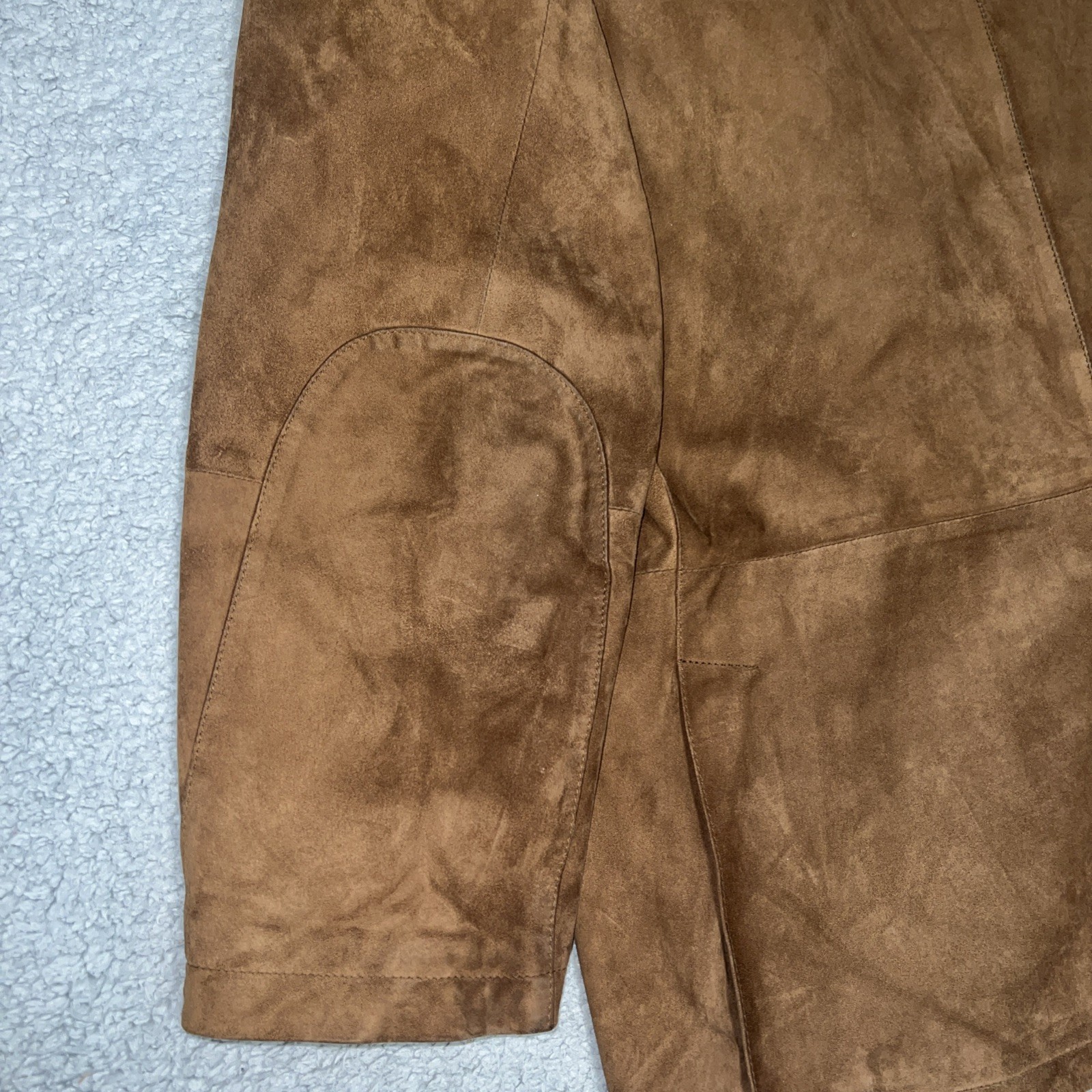 VTG Façonnable Goatskin Leather Sport Coat Men’s Sz 2XL XXL Brown Suede Jacket