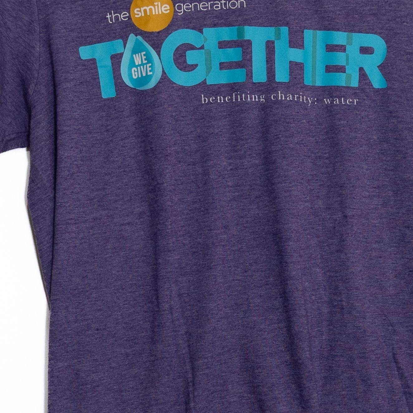 Anvil Purple Charity Water Graphic Tee Size S Unisex Short Sleeve Cotton Blend