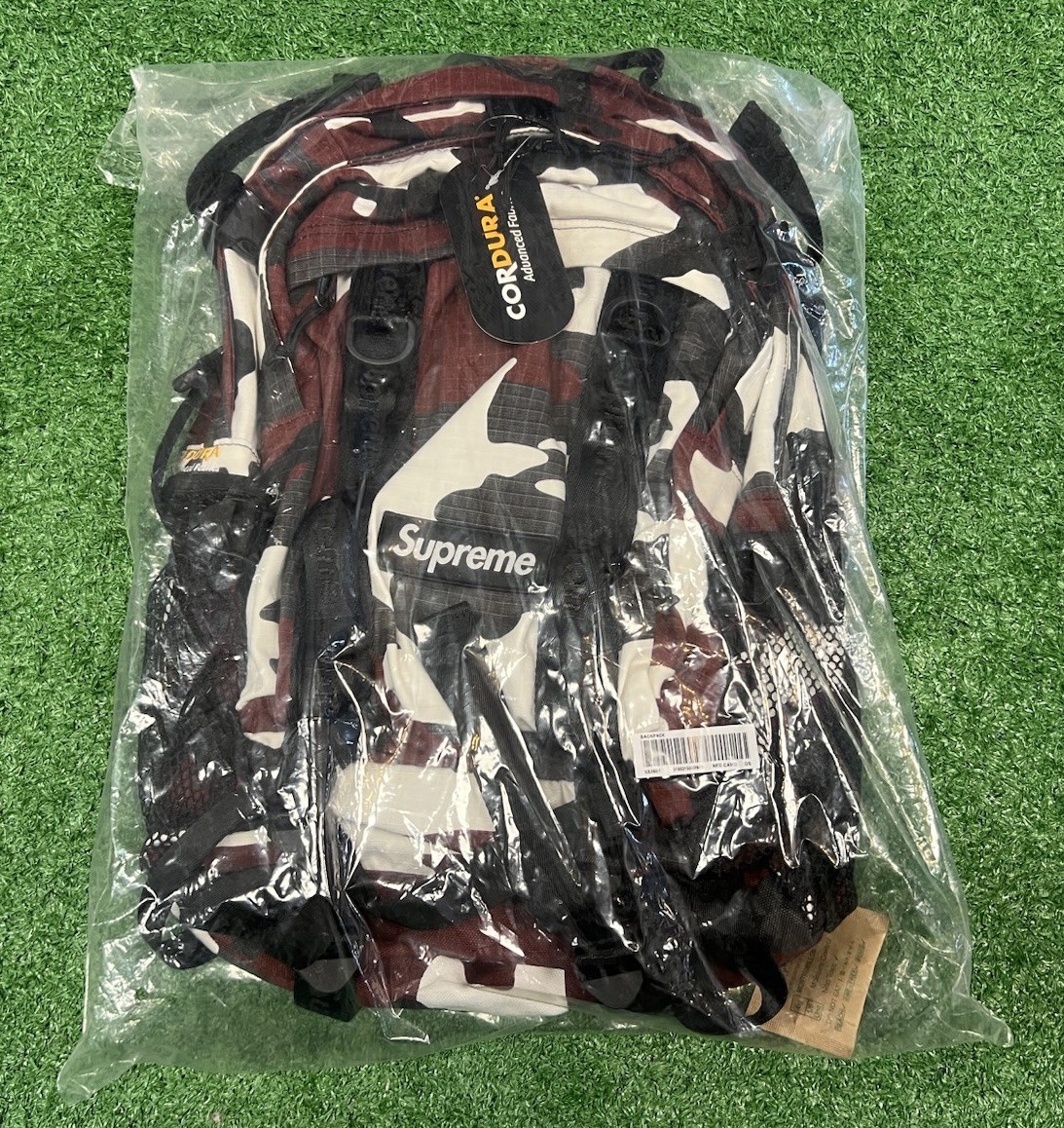 New Supreme Logo Backpack Red Camo SS26 Authentic One Size Hypebeast Hypewear
