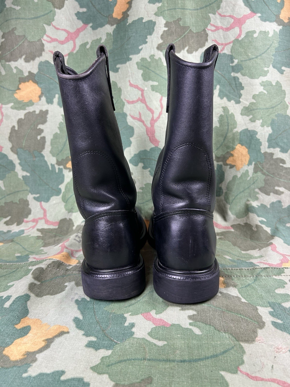 Red Wing Pecos 1125 Boots Mens 8 D Black Leather Western Motorcycle USA Pull On