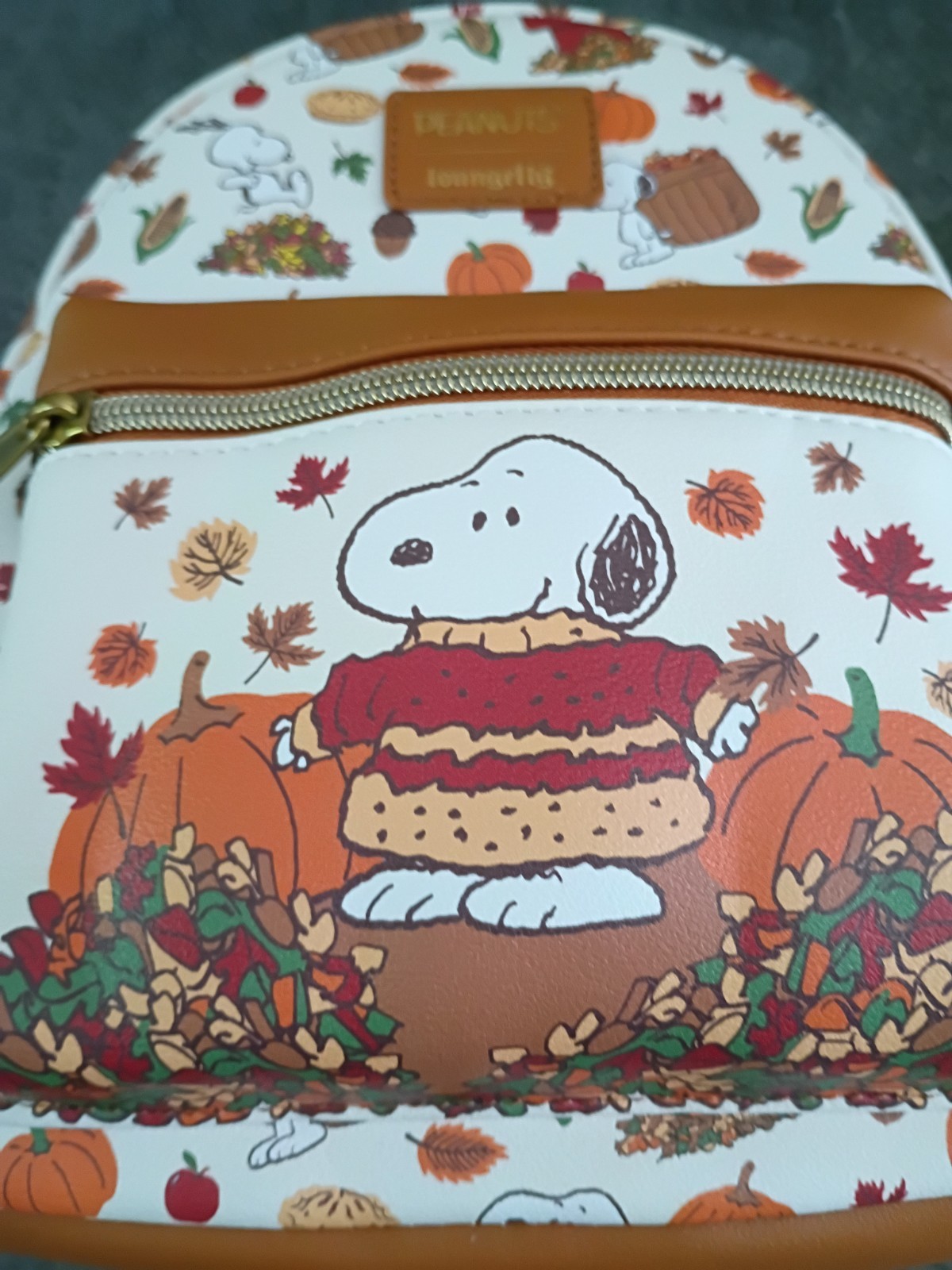 Snoopy Loungefly Peanuts Fall Vegan Leather Mini Backpack New With Tags Cozy