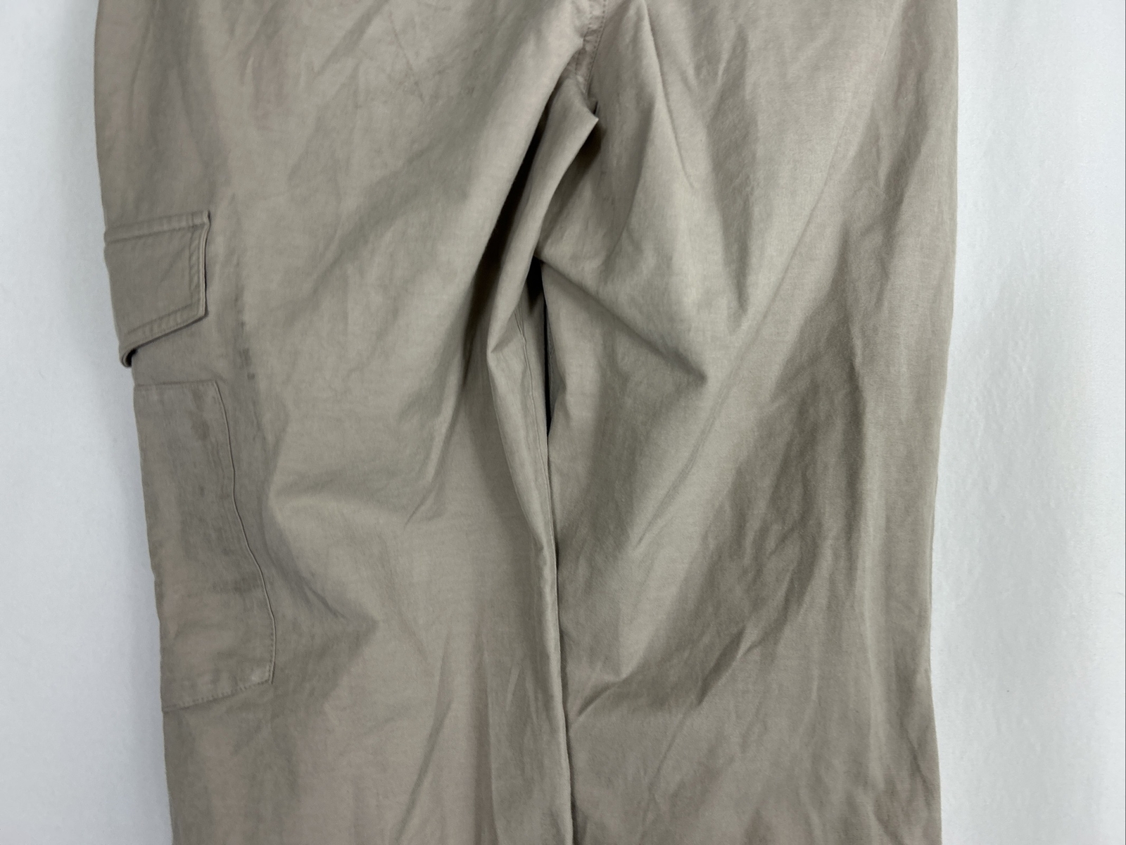 Rei Womens 4 Petite Beige Cargo Pants Upf 50+ 31×28 Cotton Blend