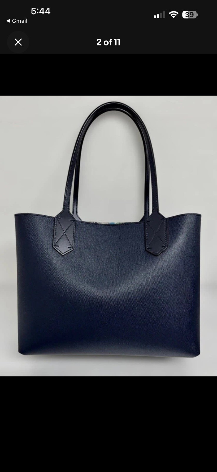 Gucci Reversible Tote Bag GG Blooms Black Leather Women’s Pre-owned From Japan