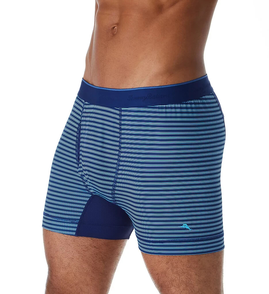 2 Pack Tommy Bahama Mesh Tech Boxer Briefs Underwear Size S $60 Navy Stripes