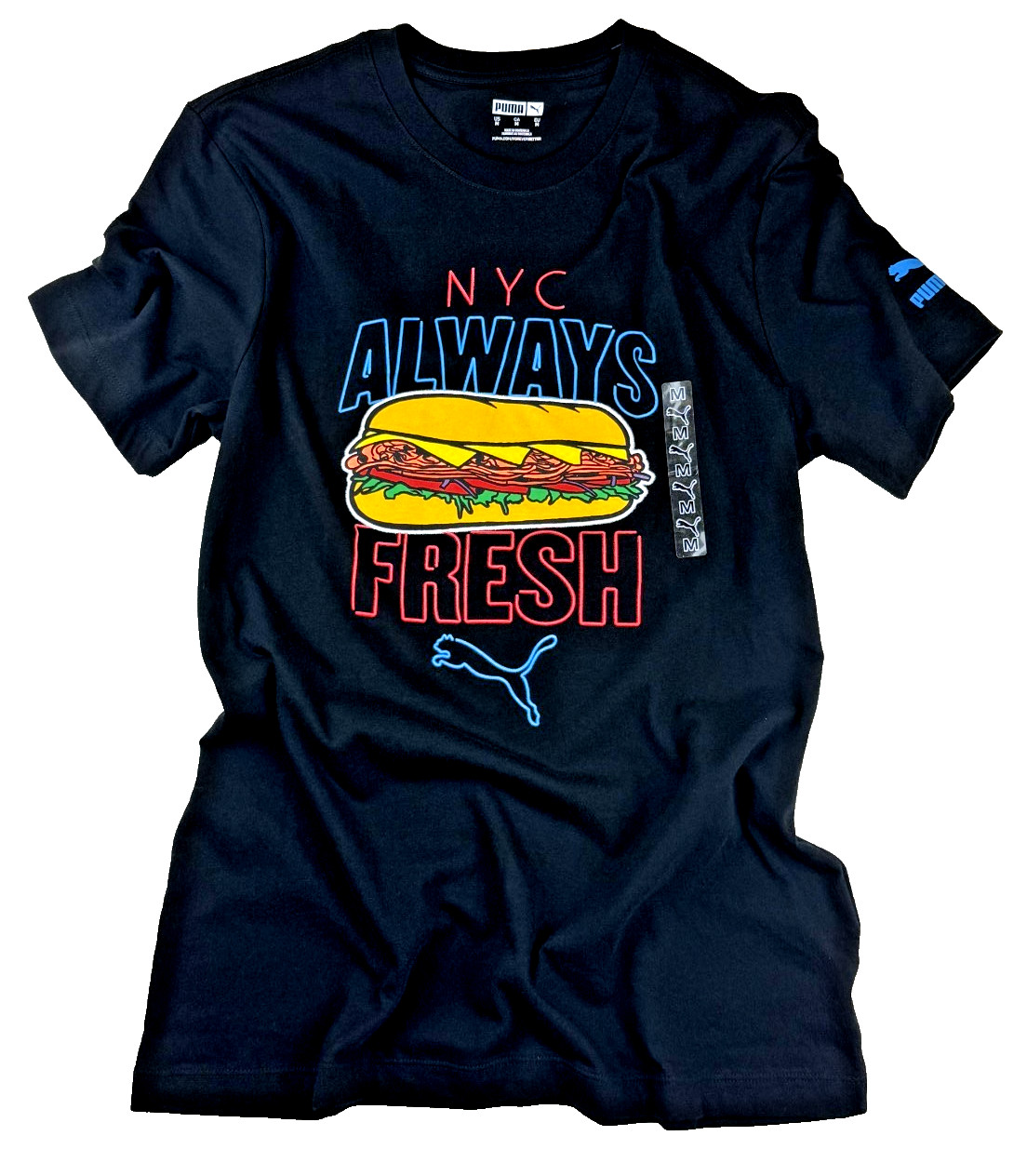 Puma New York City Always Fresh Puma Black Size Me Graphic Crew Neck T-Shirt