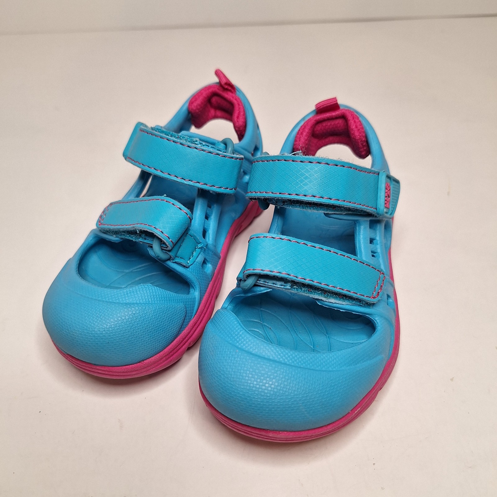 Stride Rite Sandals Girls Size 7 Blue Made 2 Play Phibian Strappy Closed Toe