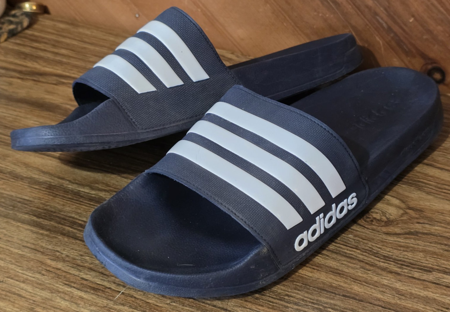 Adidas Men’s Cloudfoam Comfort Slides GZ5920 Pool Sandals Navy Blue White Sz 13