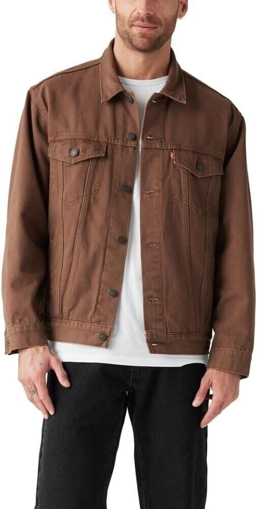 Levi Trucker BROWN Fondue Fudge Relaxed FIT, CHOOSE SIZES- X-SMALL
