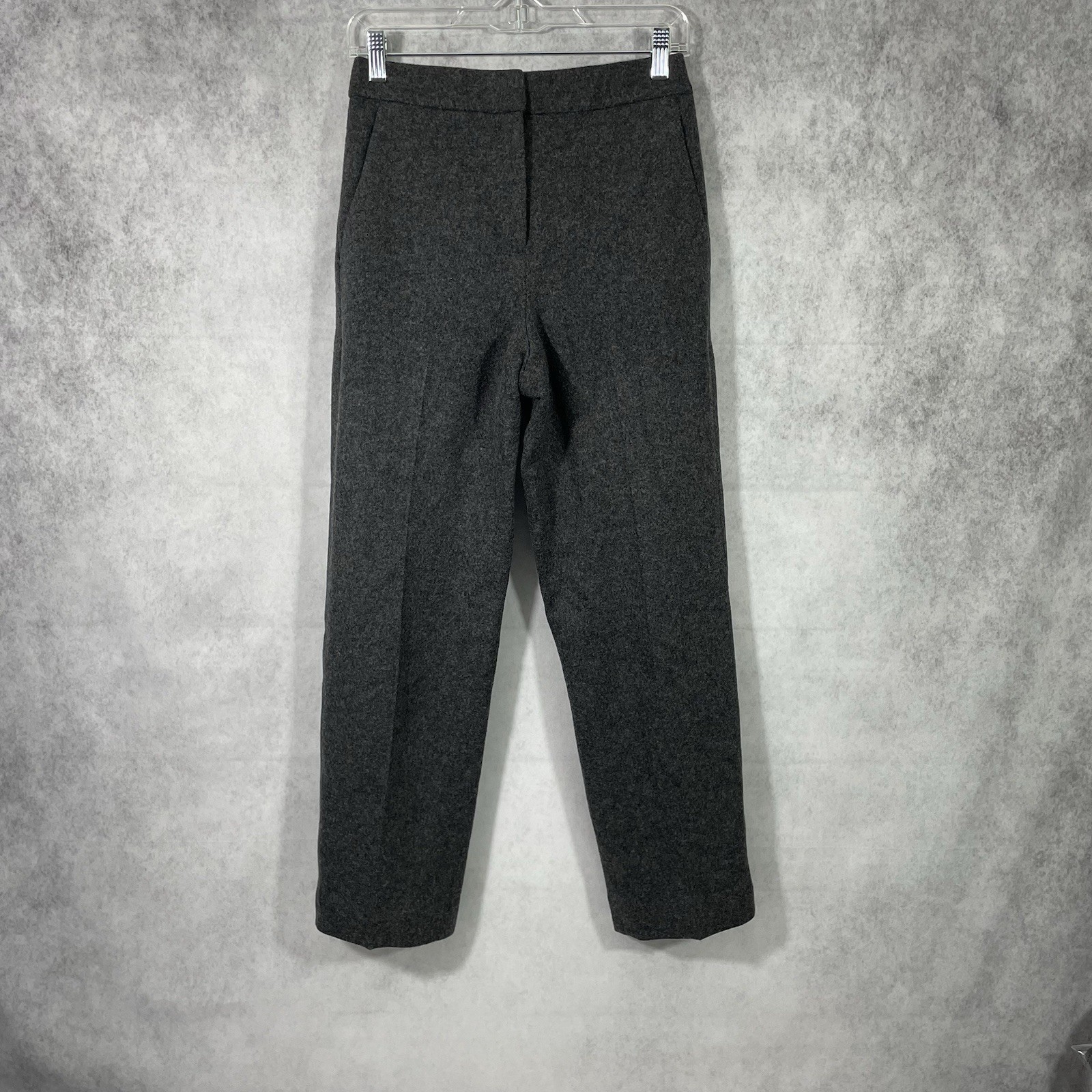 J. Crew Mario Bellucci Pants Womens Size 2 Gray Italian Wool Blend Elastic Waist