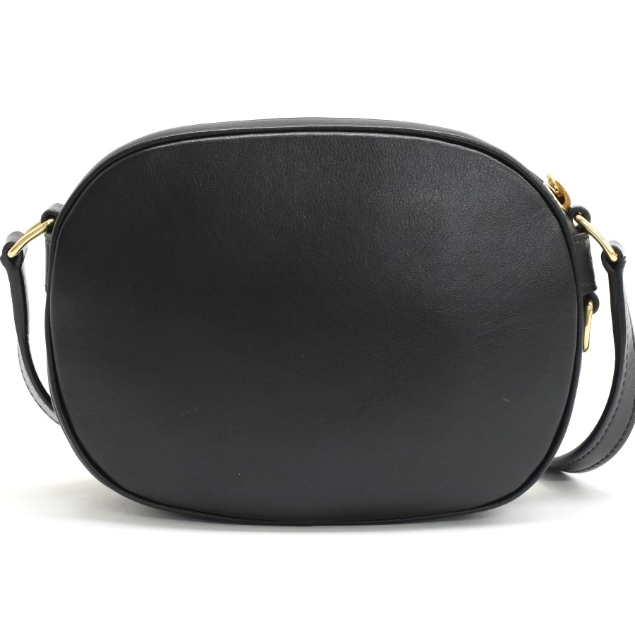 CELINE C Charm Crossbody Bag Shoulder Camera Bag Black Leather T00L