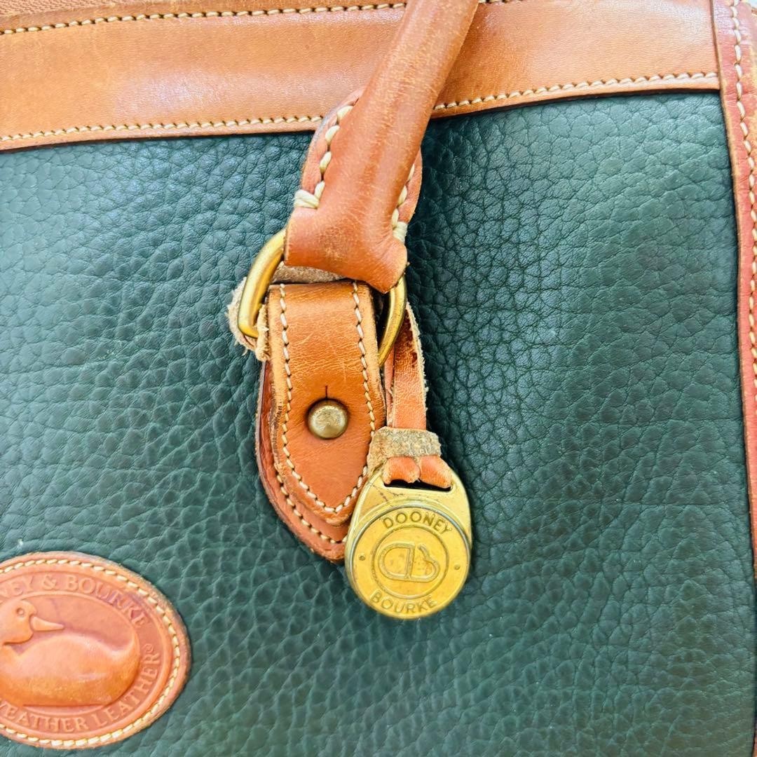 Dooney & Bourke Mini Boston Bag Green US 11.6in Pebbled Leather Vintage Japan