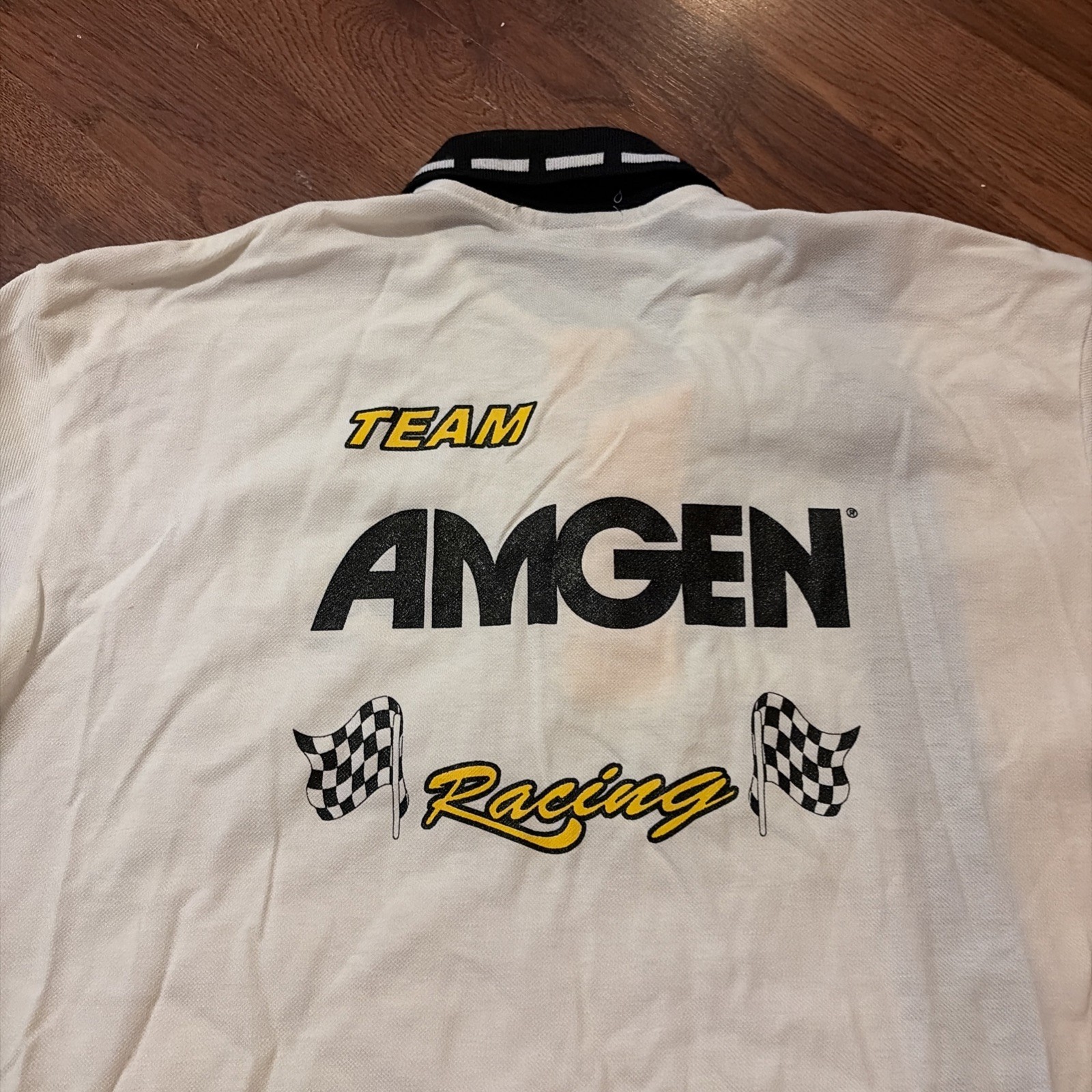 Speed Zone Race Gear Cigarette Racing Team Polo Shirt Mens XL White Yellow