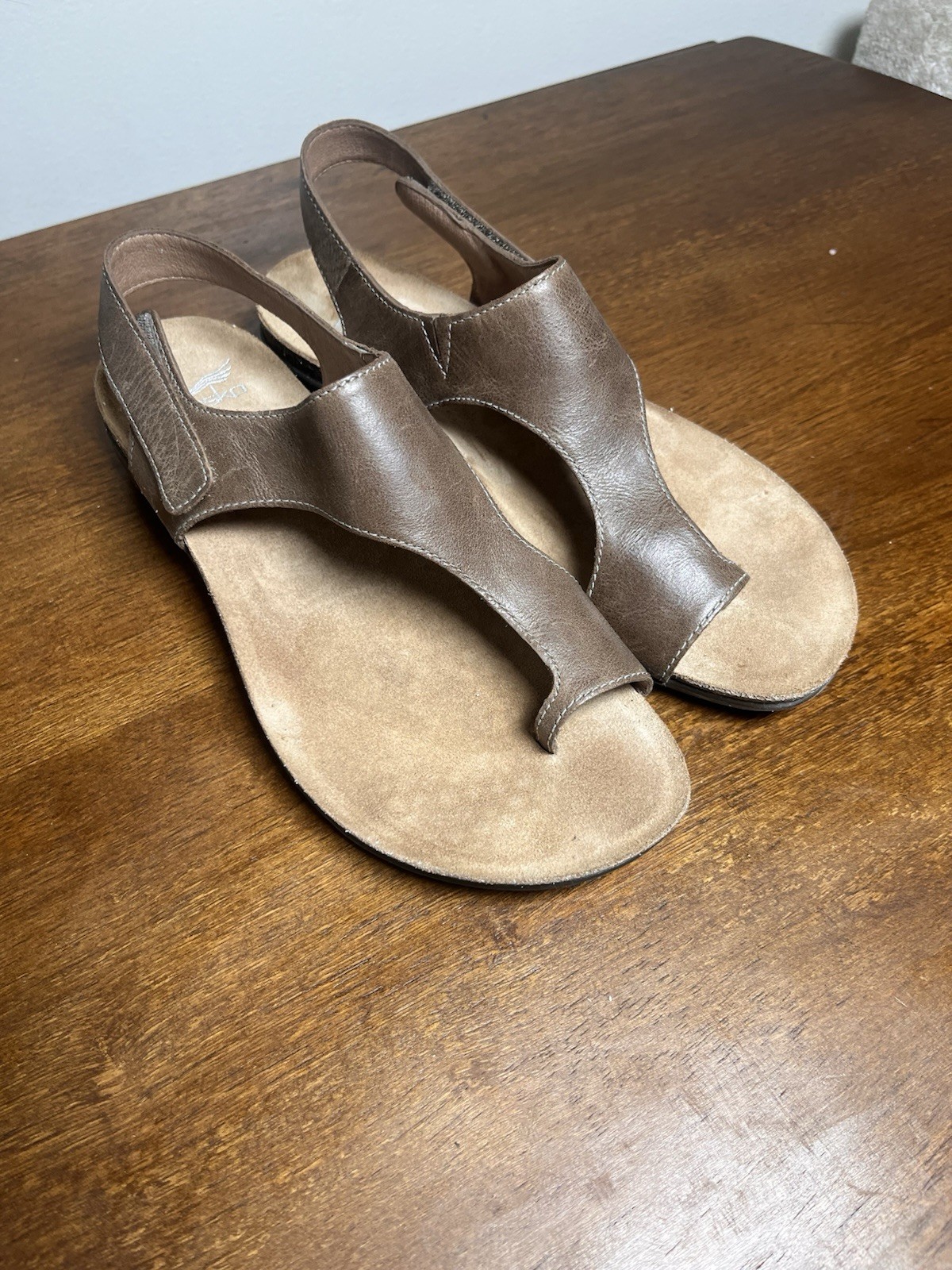 Dansko Reece Toe Loop Sandals Brown Slingback Leather 40 Women’s