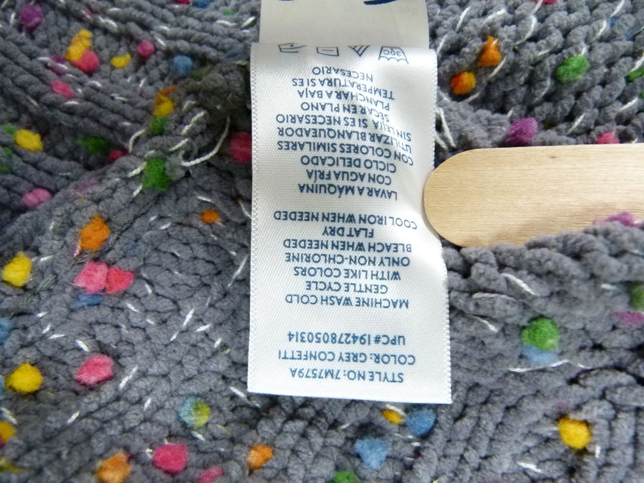 Seven7 Women Small Gray Confetti Chunky Knit Polyester Blend Pullover Sweater