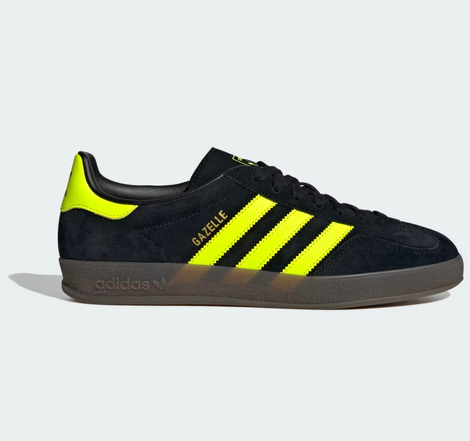 Adidas Originals Gazelle Indoor Sneakers Black Solar Yellow Men’s JR3841 #D1