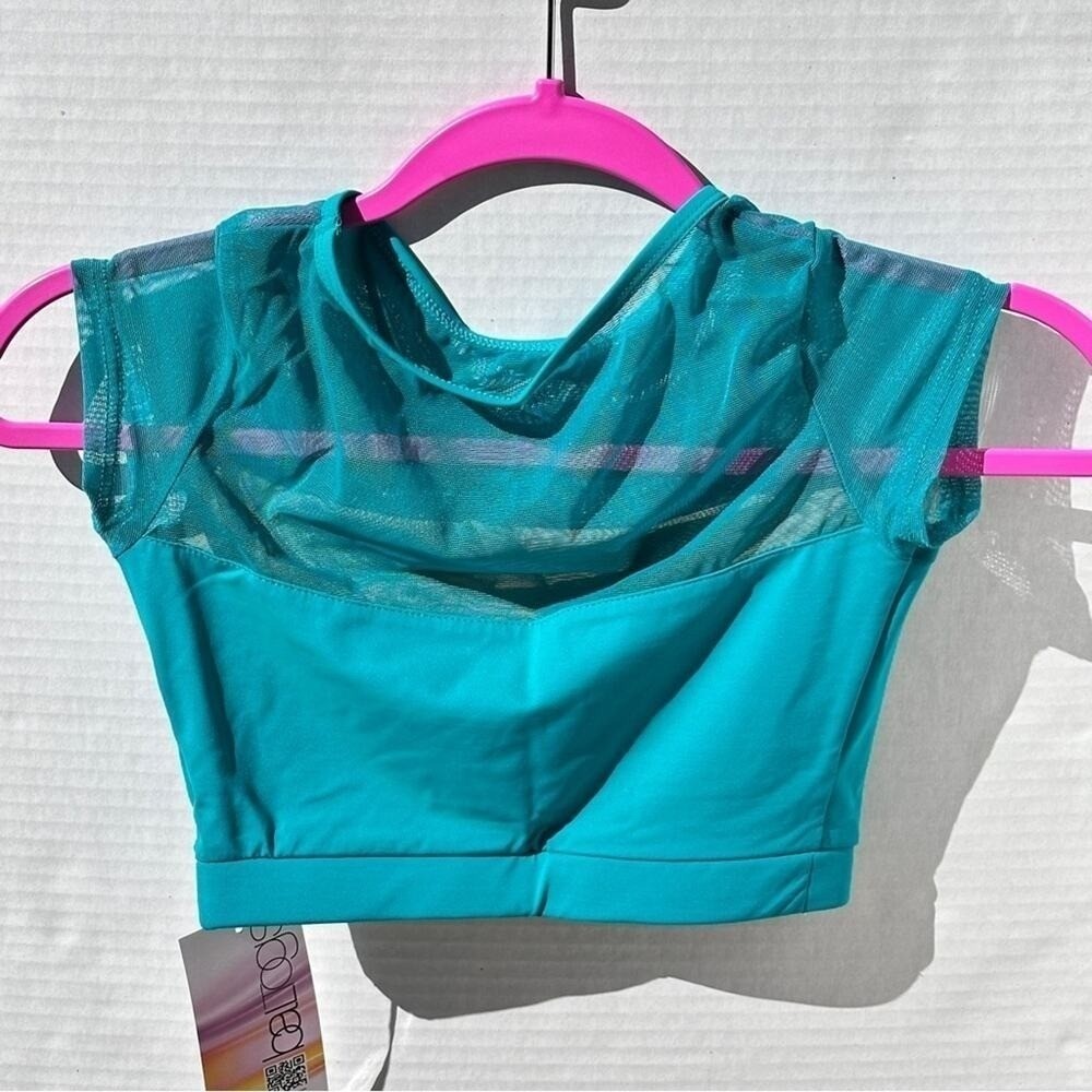 AM Baltogs dance dancewear Crop top jade green NWT adult Medium