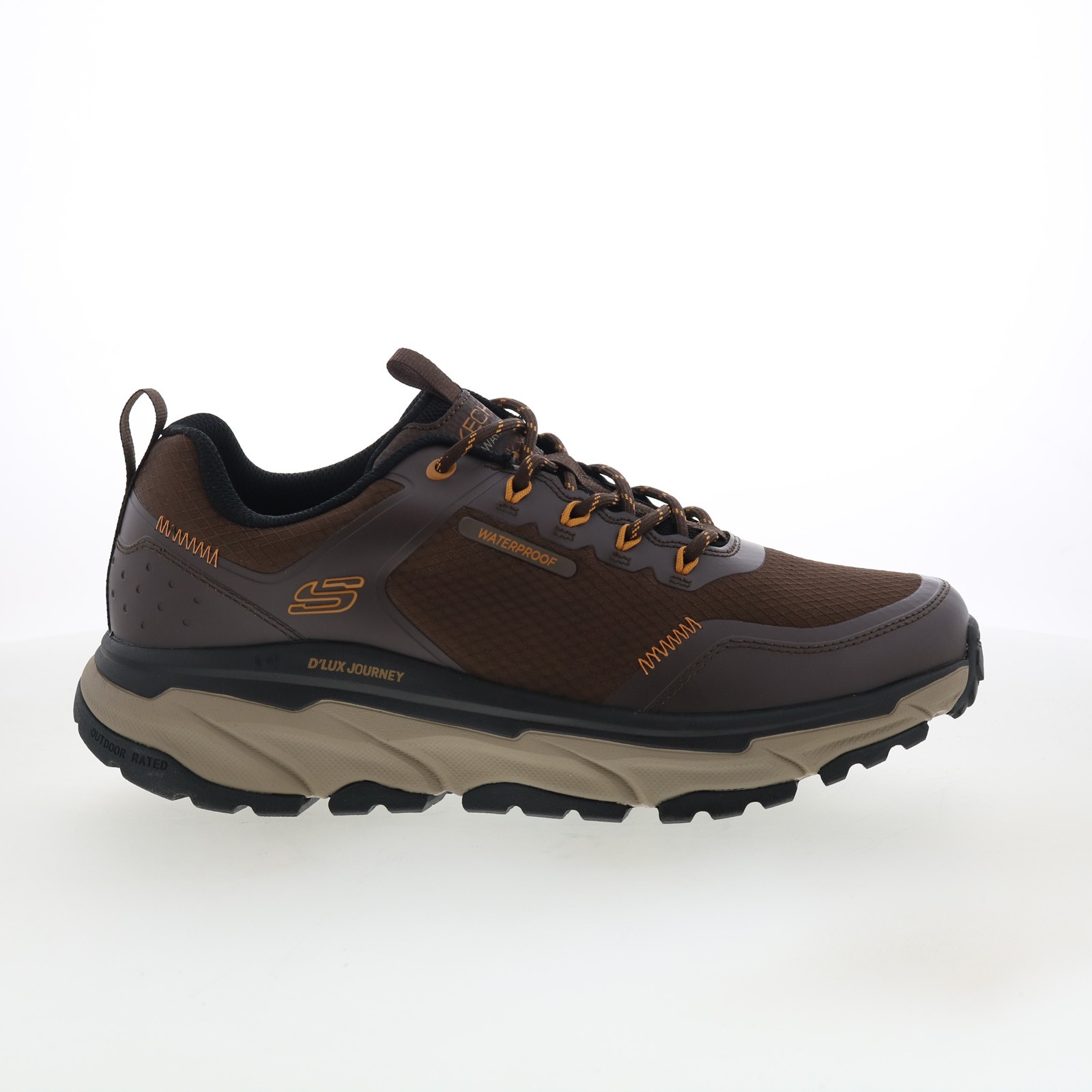 Skechers Waterproof D’Lux Journey – Slate Peak Mens Brown Athletic Shoes
