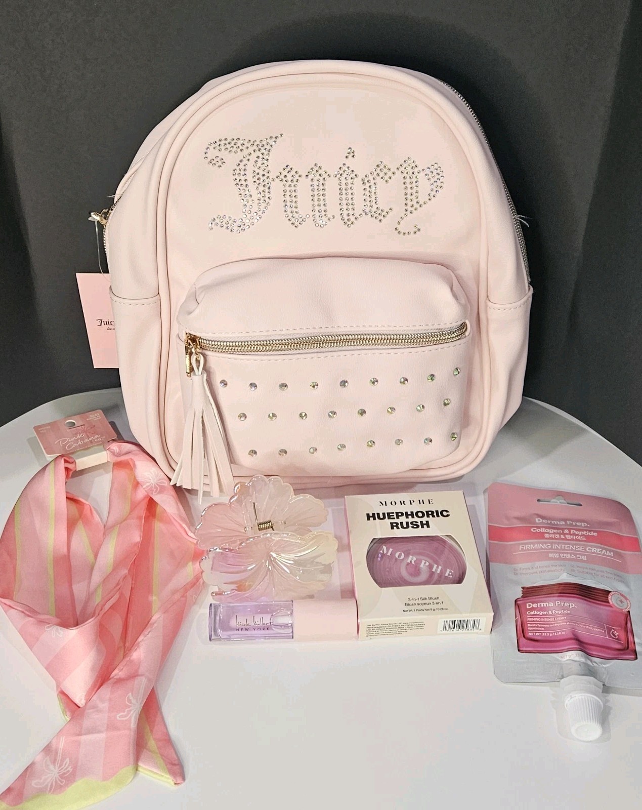 Juicy Couture Pink Rhinestone Mini Backpack Bundle Lot W/Morphe Nicole Miller