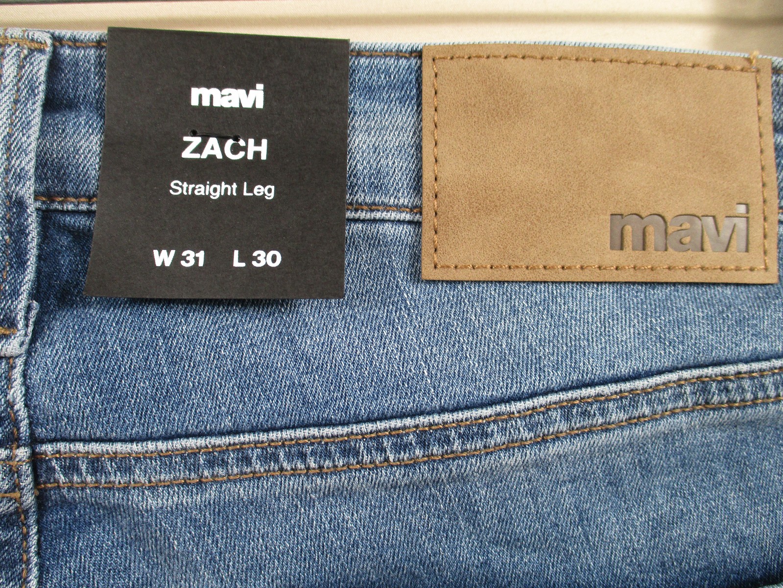 -NWT Mavi Zach Straight Leg Williamsburg Stretch Men’s Jeans Light Blue Sz 31×30