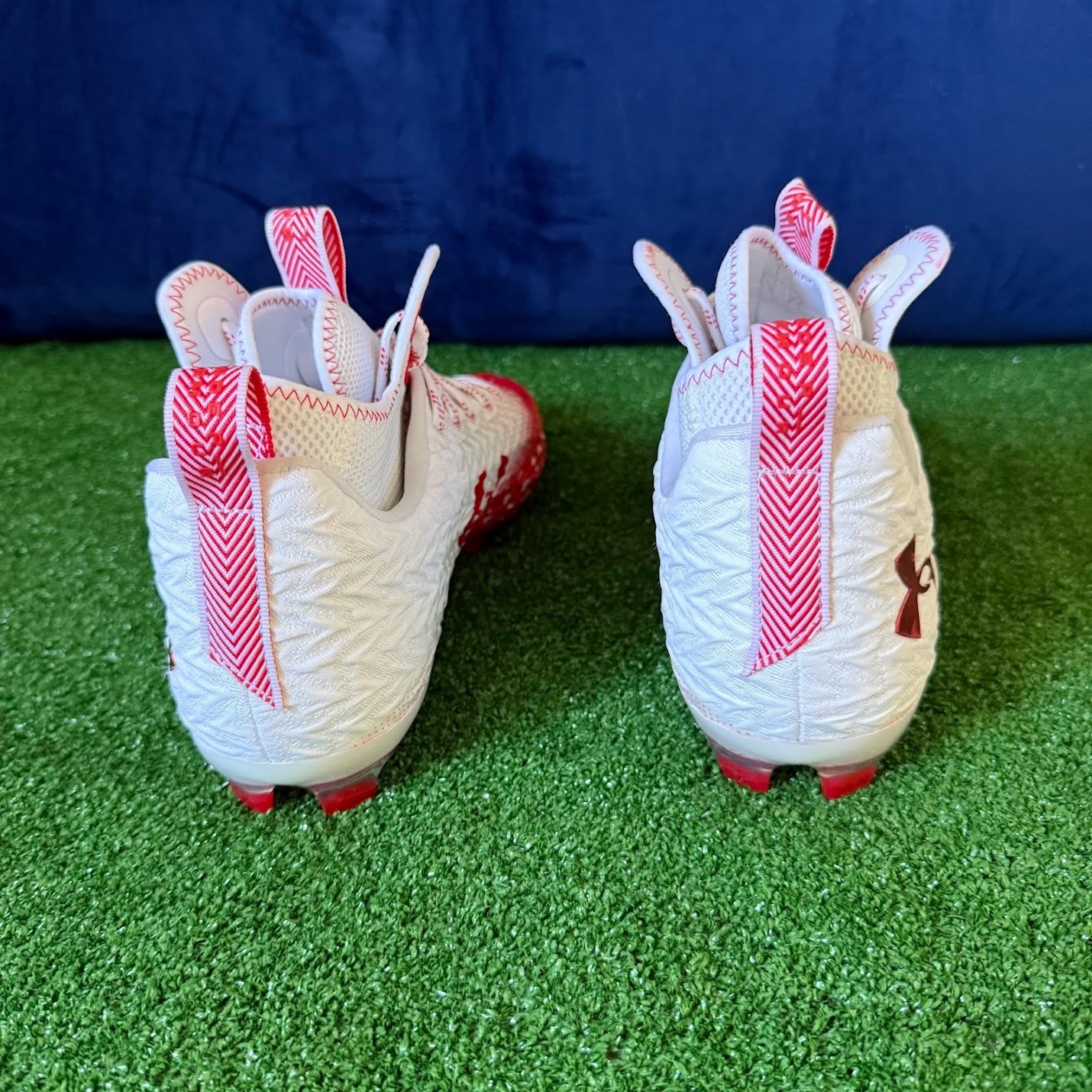 Under Armour Men’s Spotlight Clone 3.0 MC Football Cleats White Red Size 14 NEW