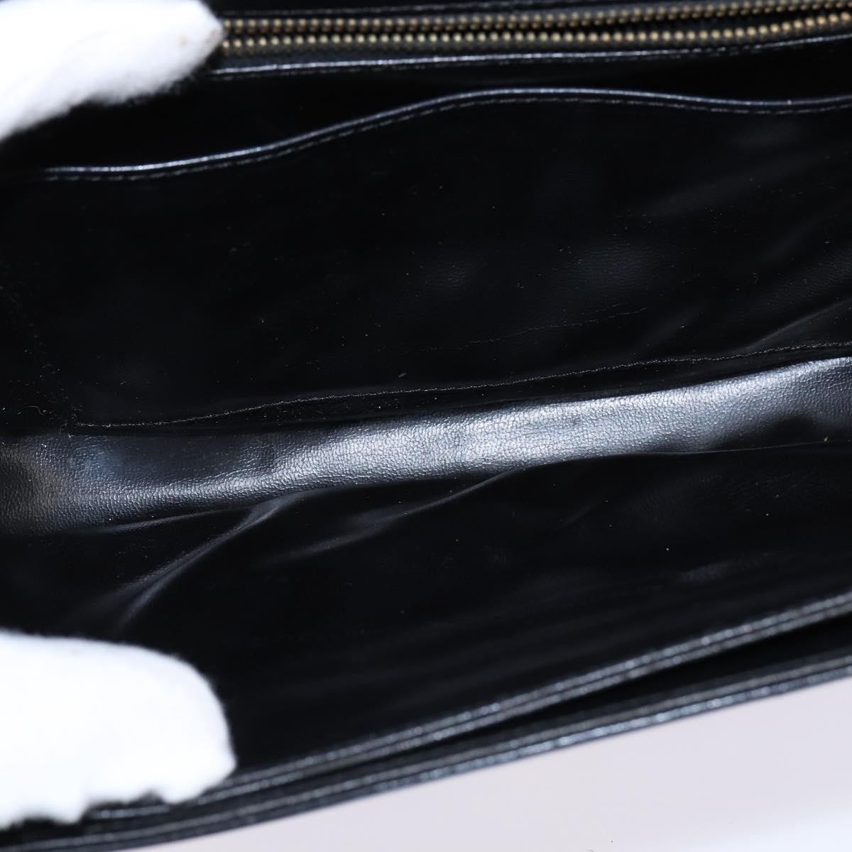 CELINE Horse Carriage Shoulder Bag Leather Navy Gold Auth BA6372