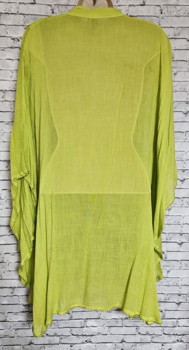 California Breeze Free Size Floral Embroidered Sequin Tunic Top Cover-Up Beach