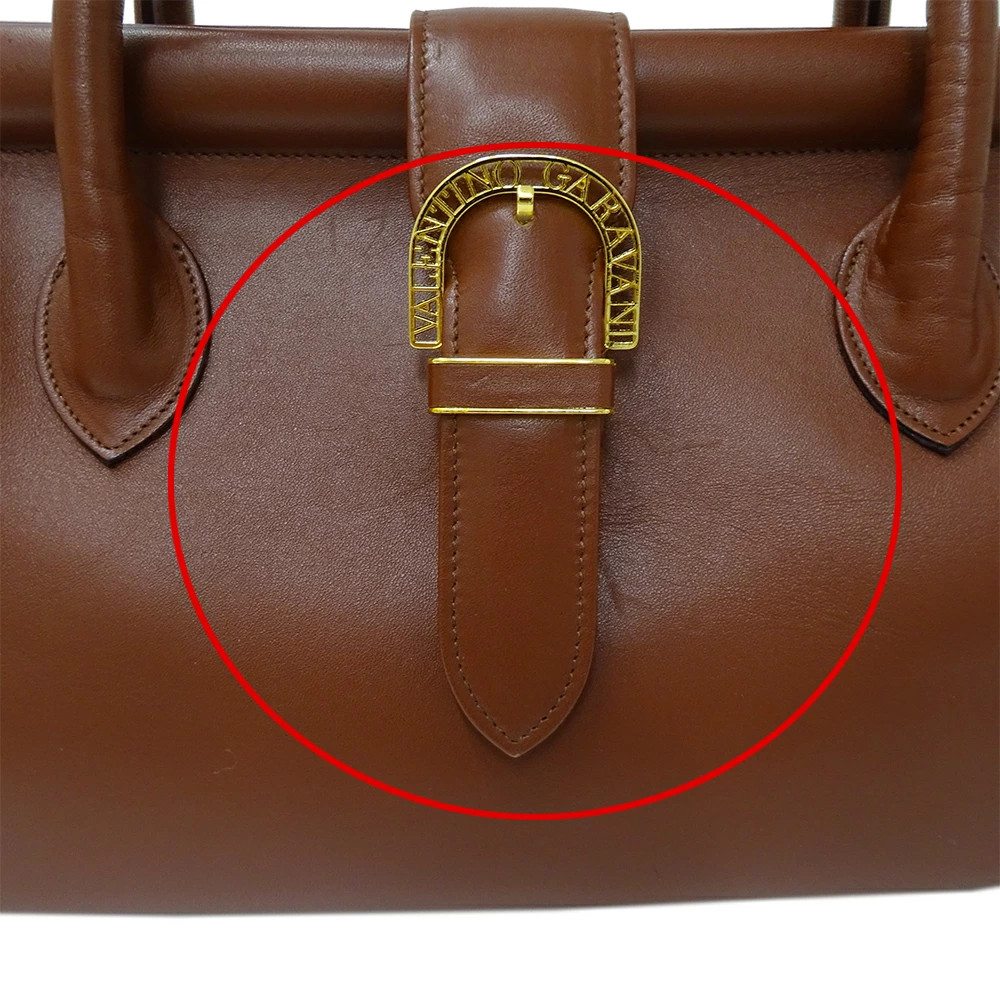 Valentino Garavani Leather Brown Simple Elegant Handbag Women’s #BBB490