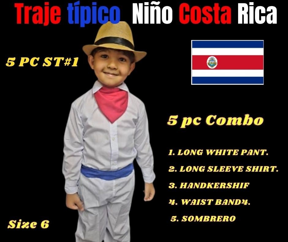 Boy’s Dominican Republic Traditional Outfit 4 or 5 Pc Set Traje Típico RD AM.