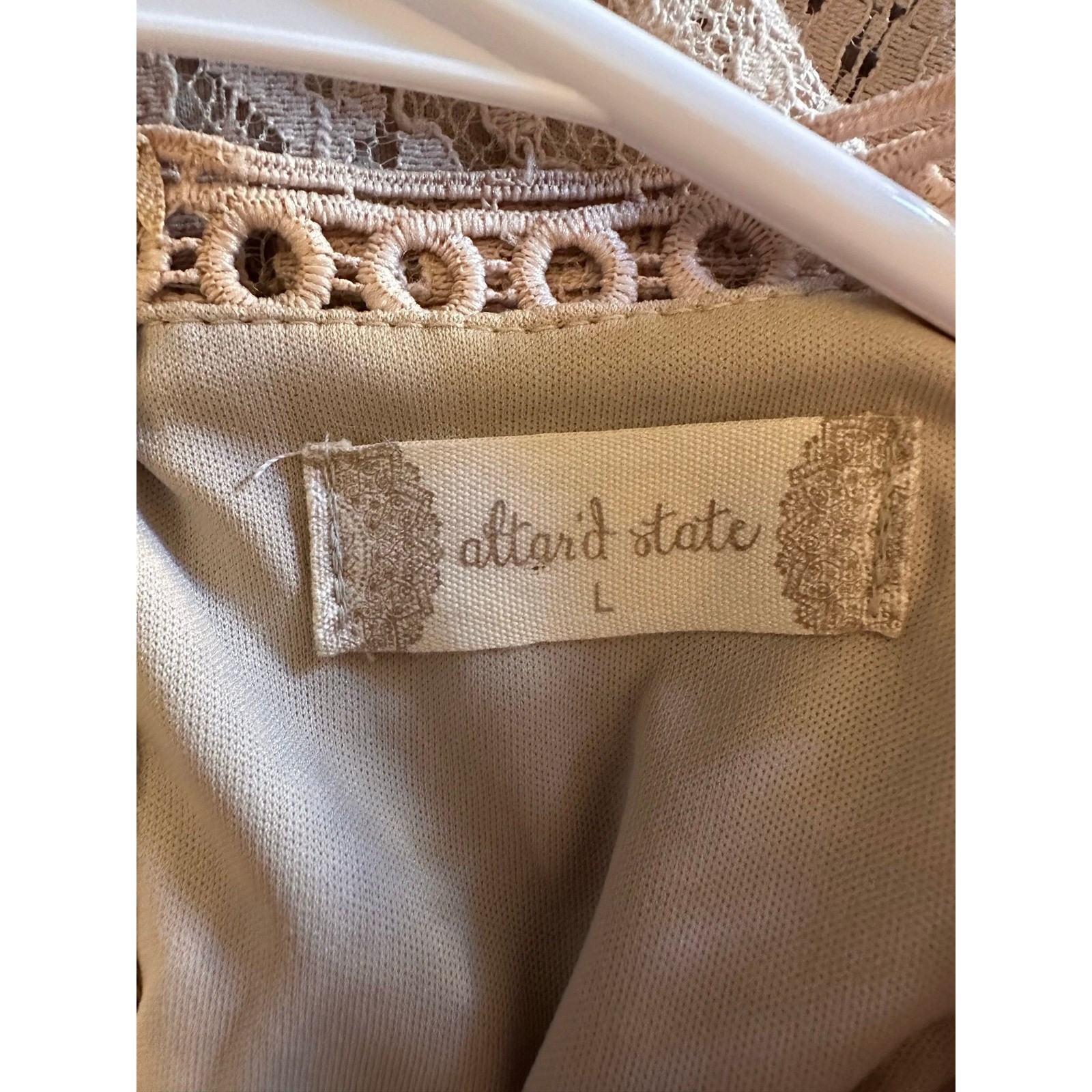 Altar’d State Cream A-Line Midi Lace Dress Sz Large Excellent Condition