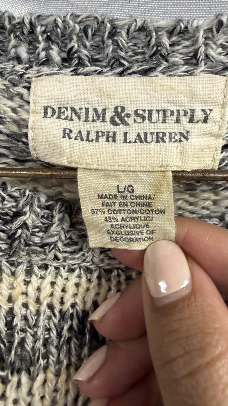 Women’s Ralph Lauren Denim & Supply Blue And Beige Striped Sweater Size L
