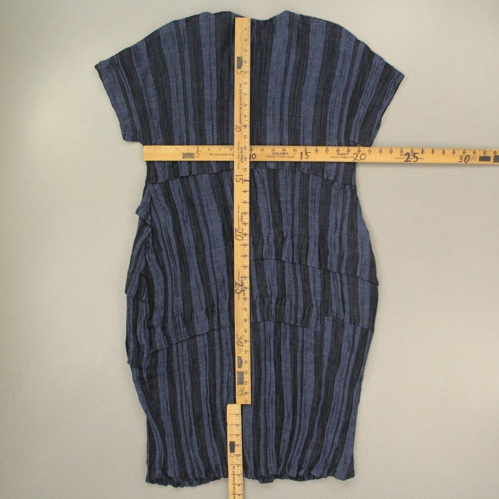 Dress To Kill Women’s Layered Crinkle Dress One Size Fit Most Blue Striped USA