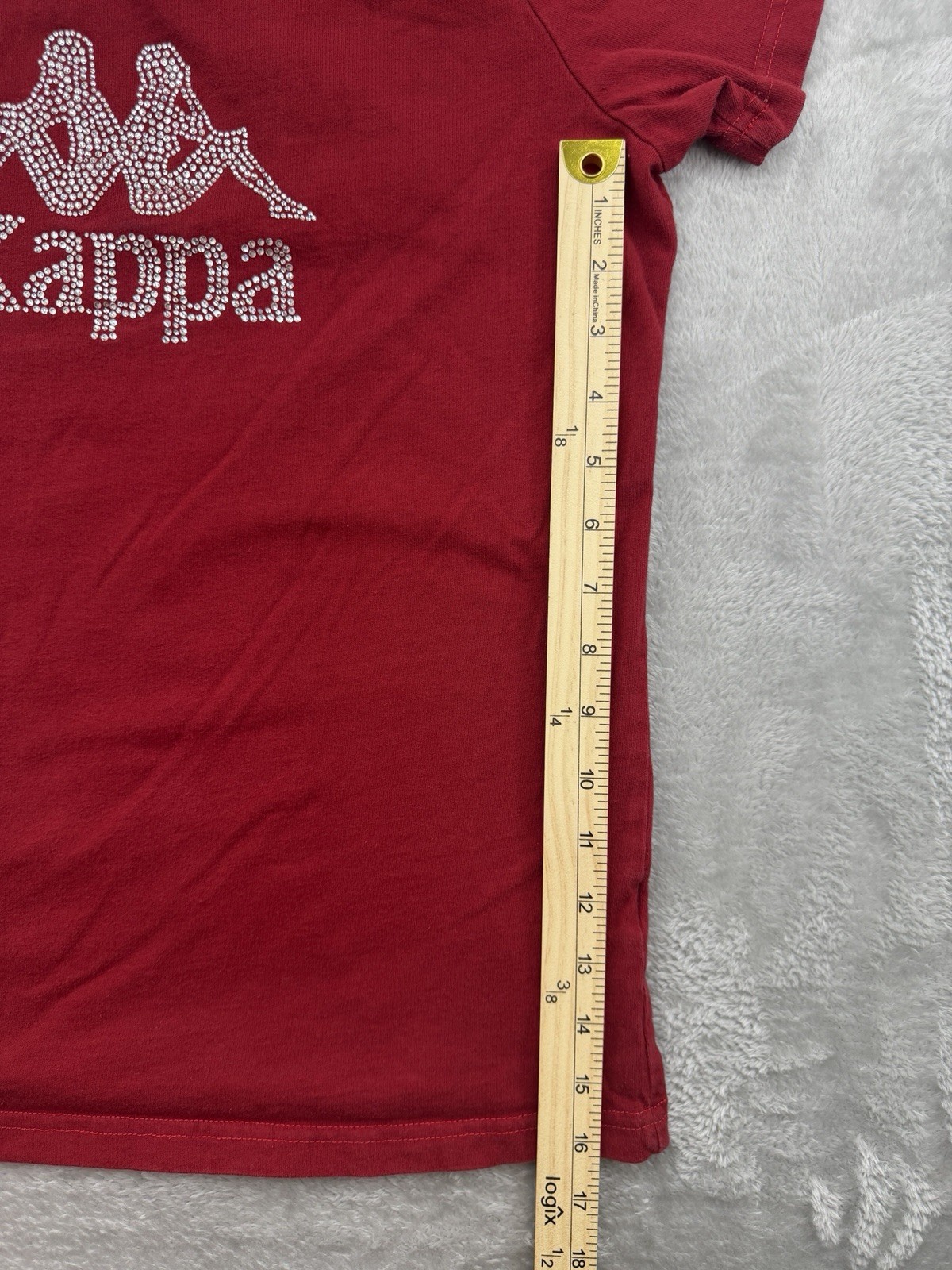 Kappa Sharia Tee Women’s Red Rhinestone Logo T Shirt Size Large Short sleeve