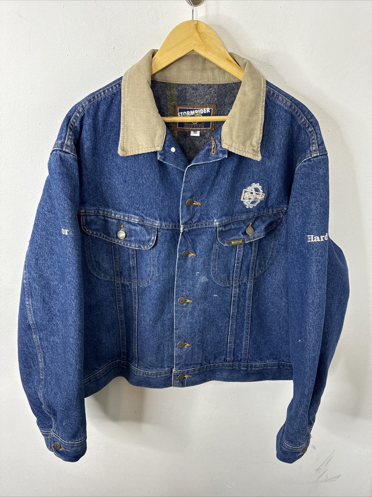 Mustang Stormrider Men 50 2XL Blanket Lined Denim Jacket Western Cowboy Midfield