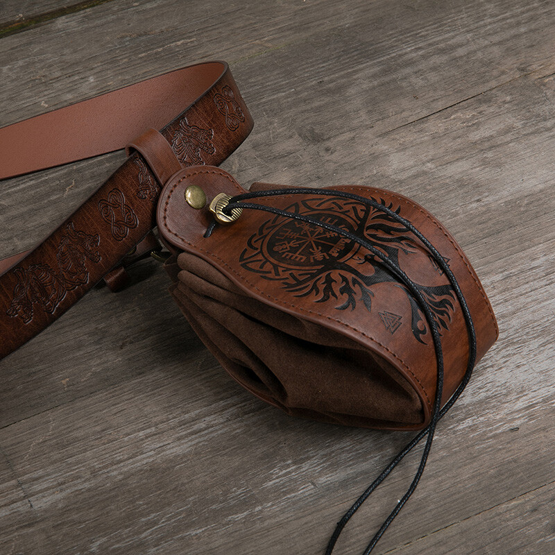 Men New Medieval Cosplay Pouch Bag Retro Knight Viking Hangable Belt Coin Purse